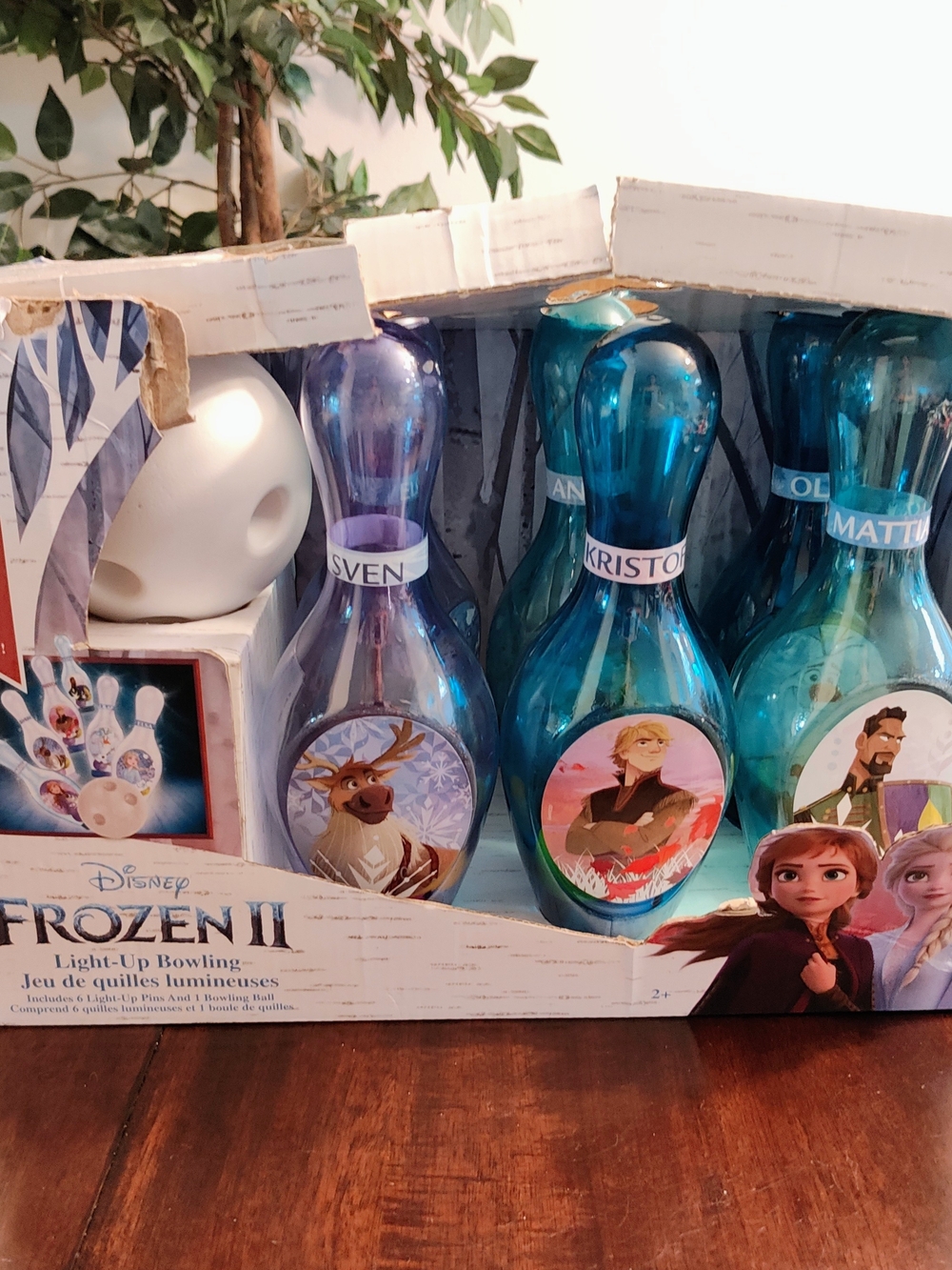 Disney Frozen II Blue Light-Up Bowling Set